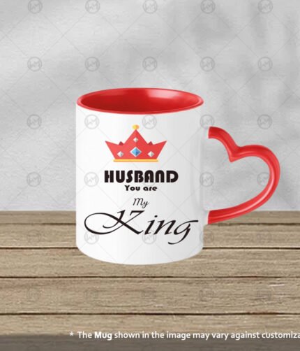 Heart-handle colour mug
